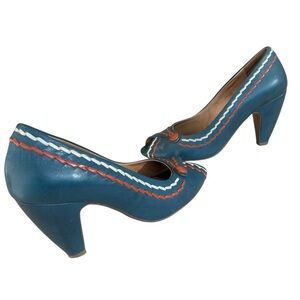 Miz Mooz teal and orange pumps 8.5 great used condition
